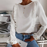 LOVEMI - Lovemi - Long Sleeve Fashion Simple Crinkle Shirt