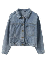 Loose All-match Tooling Denim Jacket Female Port Style Retro-Blue-1