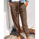 Lovemi -  Loose Leopard Print Lace-Up Slacks Leggings LOVEMI Green S 