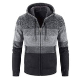 LOVEMI - Lovemi - Men Hooded Stripe Coat Cardigan Male Thick Zipper