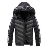 Lovemi -  Men's Winter Fur Collar Cotton Padded Jacket Down Jackets LOVEMI Dark green L 