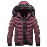 Lovemi -  Men's Winter Fur Collar Cotton Padded Jacket Down Jackets LOVEMI Red L 