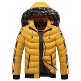 Lovemi -  Men's Winter Fur Collar Cotton Padded Jacket Down Jackets LOVEMI Yellow L 