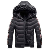 Lovemi -  Men's Winter Fur Collar Cotton Padded Jacket Down Jackets LOVEMI Black L 