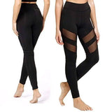 LOVEMI - Lovemi - Mesh Stitching Exercise And Fitness Leggings, High