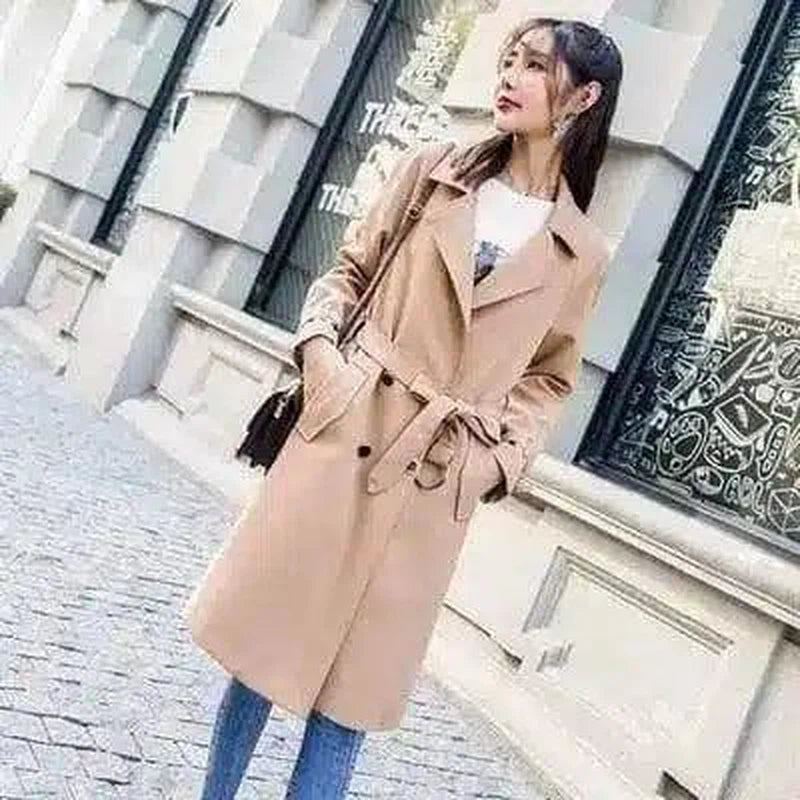 LOVEMI - Lovemi - Mid-length cardigan long-sleeved trench coat