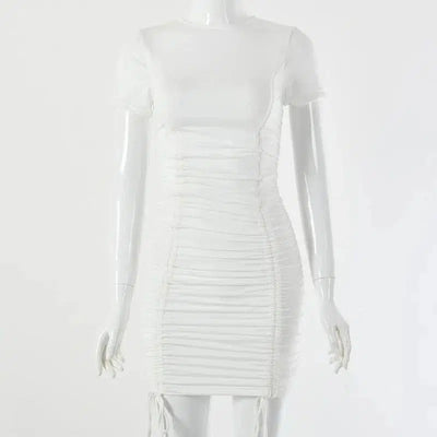 Mini Party Dress-White-9