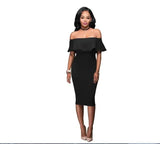 LOVEMI - Lovemi - Off Shoulder Ruffles Dress