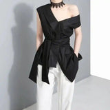Lovemi -  Off-the-shoulder sleeveless shirt top top LOVEMI Black One size 