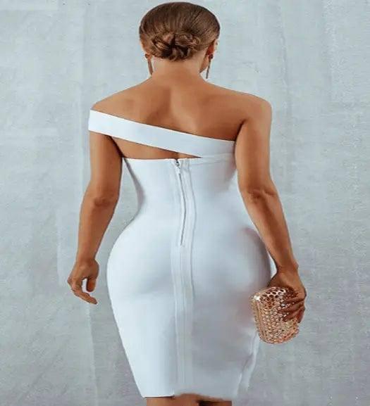LOVEMI - Lovemi - Off-the-shoulder split tube top dress