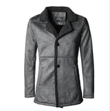 Lovemi -  one lamb fur long coat men's thick warm Outerwear & Jackets Men LOVEMI Gray S 