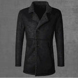 Lovemi -  one lamb fur long coat men's thick warm Outerwear & Jackets Men LOVEMI Black S 