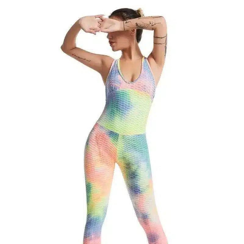 Women's Stretch Fit Yoga Jumpsuit-Green-3