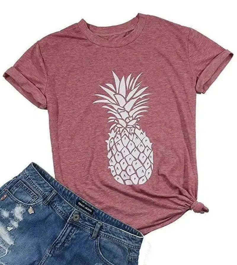 LOVEMI - Lovemi - Pineapple Print T-Shirt