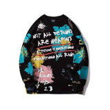 Lovemi -  Printed crew neck sweatshirt Outerwear & Jackets Men LOVEMI Black M 