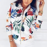 Printed long sleeve short coat baseball suit-White-2