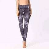 Printed pocket leggings-Black-2