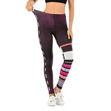 Printed yoga pants outdoor sports leggings-Purple-2