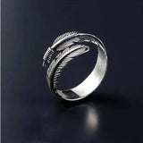 Punk Feathers Arrow Opening Ring Boho Retro High-quality-1