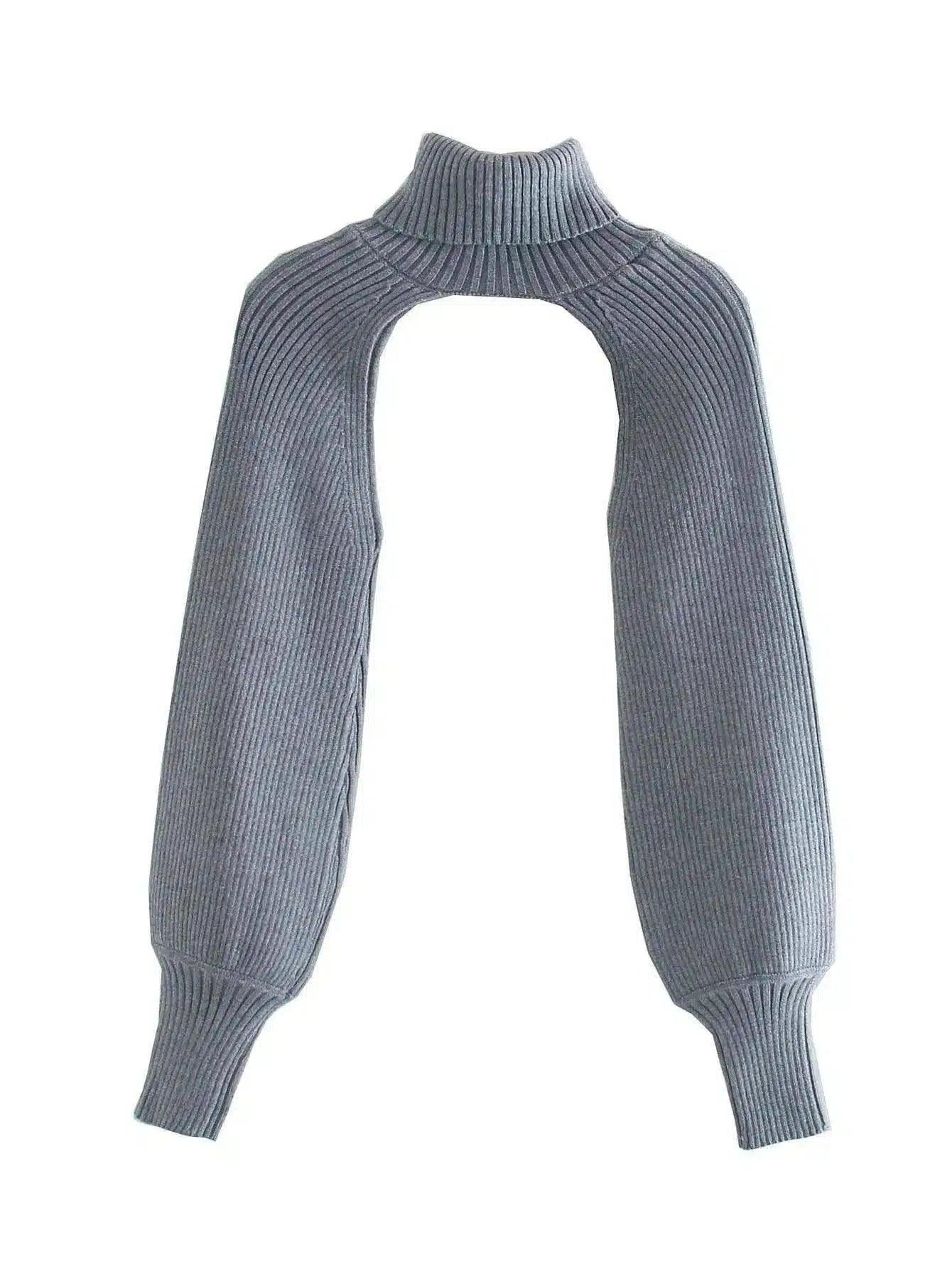 LOVEMI - Lovemi - Retro Scheming Niche Design Knit Sweater Sleeves