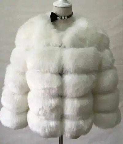 S-3XL Mink Coats Women Winter Fashion FAUX Fur Coat-White-4