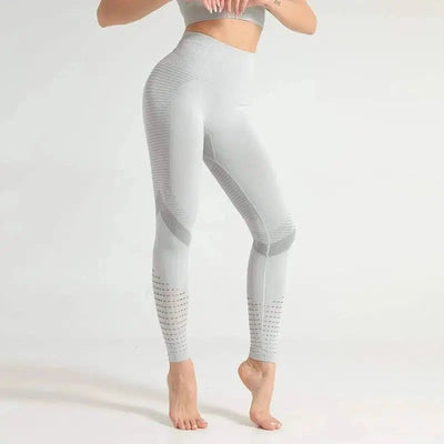 Seamless knit yoga pants-Grey-4