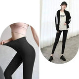 Shark skin leggings women wear thin autumn tights-A black-2