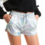 LOVEMI - Lovemi - Shiny metallic casual booties shorts