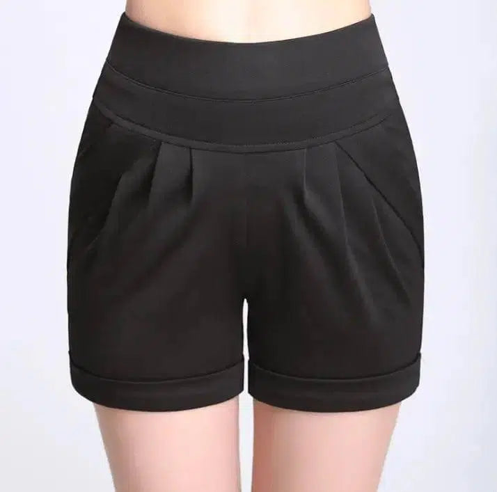 Shorts Chiffon Women Cotton Casual-Black-18