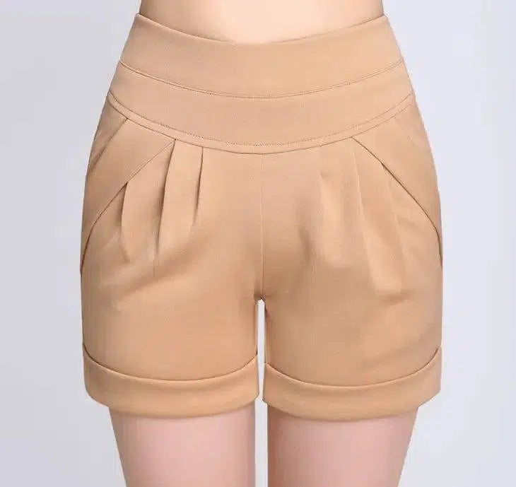 Shorts Chiffon Women Cotton Casual-Khaki-44