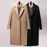 Men's Classic Wool Overcoat with Button Closure-1