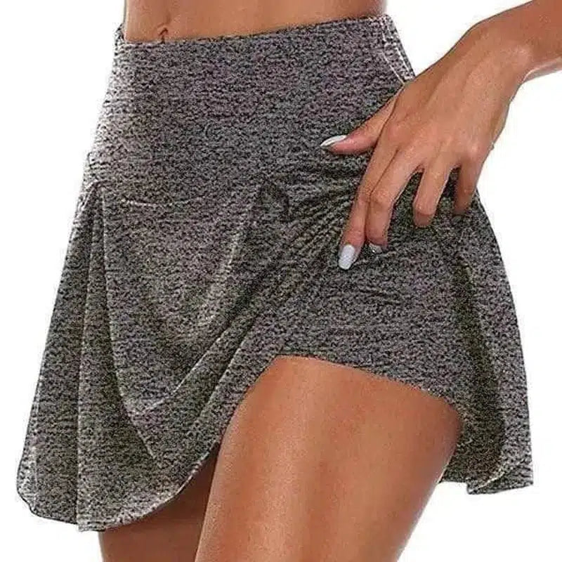 Skirted Biker-Shorts Scrunch Cycling Butt Marathon Running-Grey-3