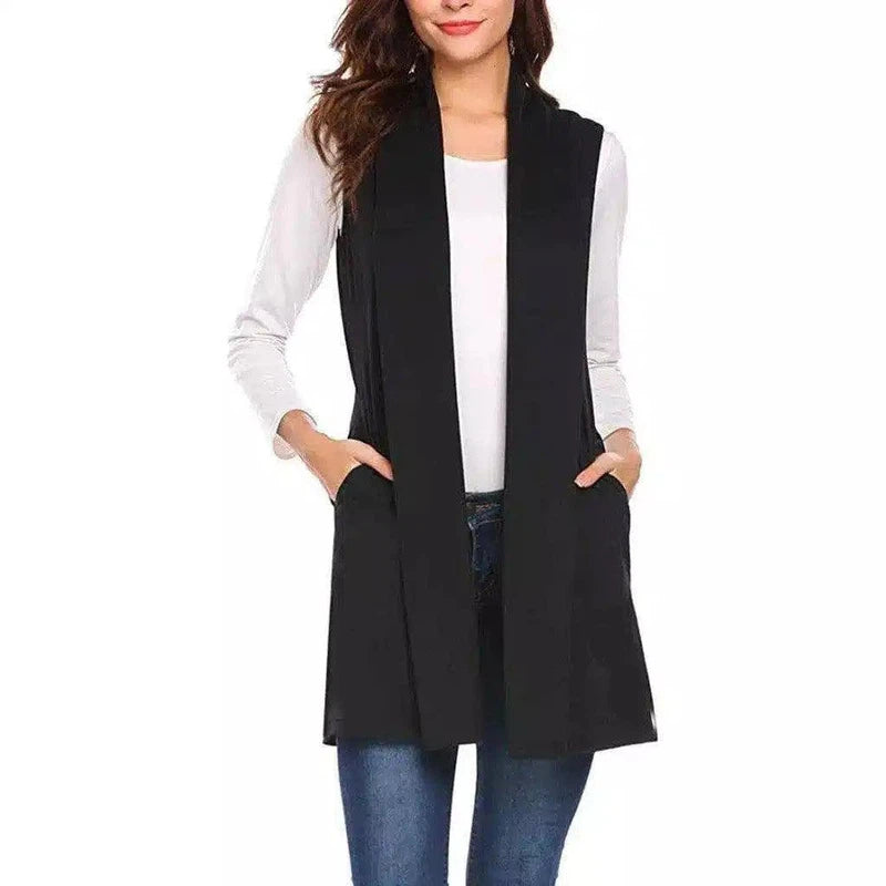 LOVEMI - Lovemi - Sleeveless Shawl Vest Vest Plus Size Top