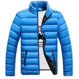 Lovemi -  Slim-Fit Warm Down Jacket With Stand-Up Collar Outerwear & Jackets Men LOVEMI Blue M 