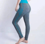 Slim Trousers High Waist Elastic Cropped Leggings-Sky blue-3