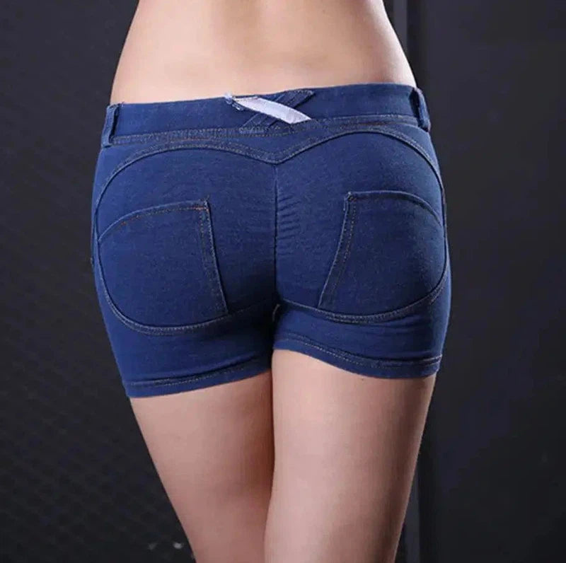 Sports fitness denim shorts-Navyblue-19