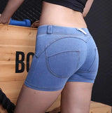 Sports fitness denim shorts-4