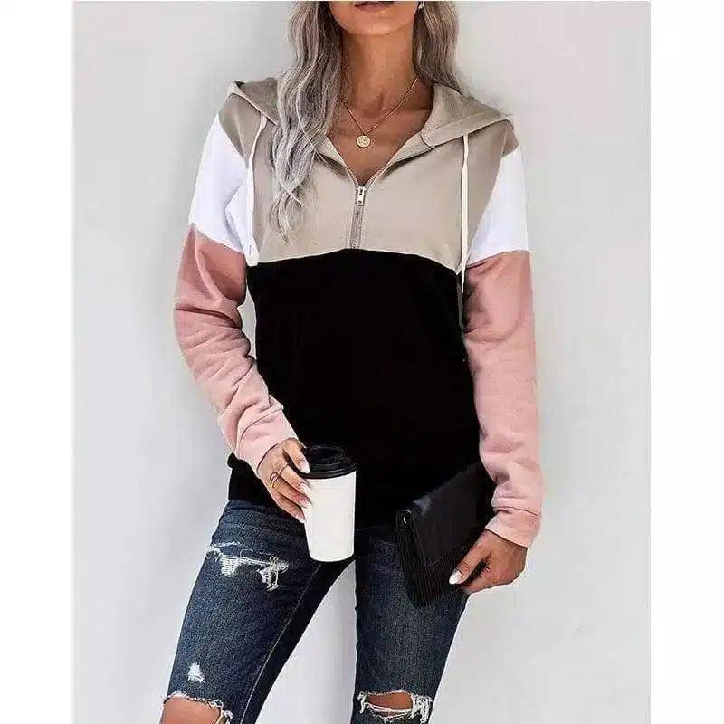 LOVEMI - Lovemi - Stitching Long-sleeved Sweater Women's Round Neck