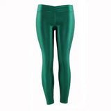 Summer Low Waist Stretch slim gloss trousers thin candy-Dark green-14