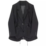 Men's Tailored Fit Formal Blazer-Black-1