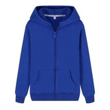 LOVEMI - Lovemi - Thick Long-sleeved Zipper Blank Solid Color