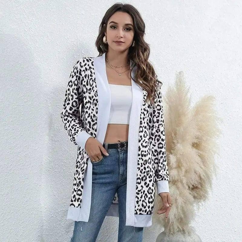 LOVEMI - Lovemi - Tie-dye Christmas Leopard Print Knitted Cardigan