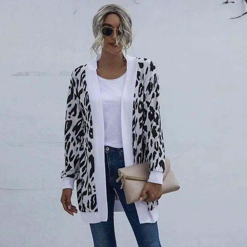 LOVEMI - Lovemi - Tie-dye Christmas Leopard Print Knitted Cardigan