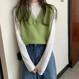 LOVEMI - Lovemi - V-neck winter wear short sleeveless sweater