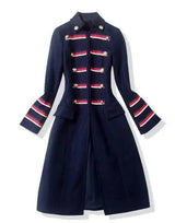 LOVEMI - Lovemi - Vintage Fashion Striped Metal Button Blue