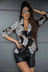 Lovemi -  Vintage Vibes Lapel Collar Blazer Jackets LOVEMI Black and white S 