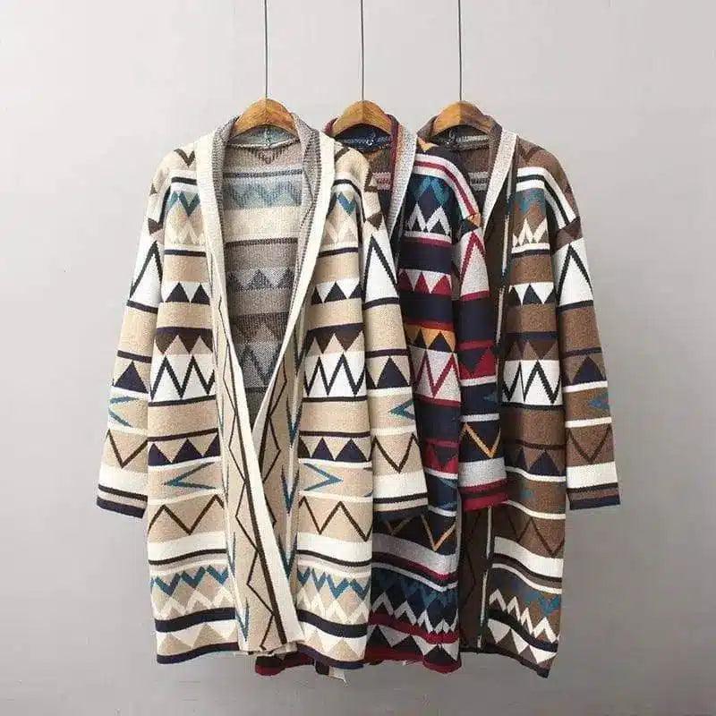 Wavy striped cardigan coat-1