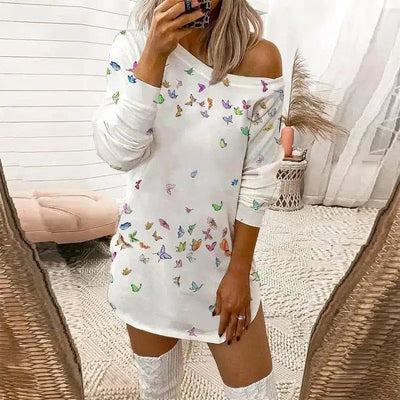 Stylish Cow Print Dresses for Every Occasion-White butterfly-6