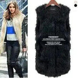 LOVEMI - Lovemi - Wild sleeveless solid color mixed color faux fur