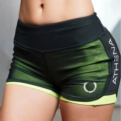 Women Casual Short for Workout - Fake Two Sports Shorts-4